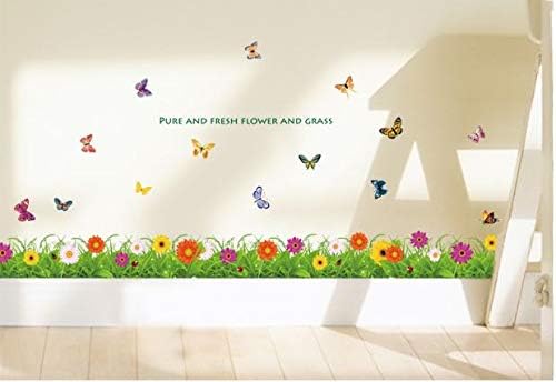 Wall Stickers Decor Skirting line Baseboard Kicking Line Flower Lobby Living Room Dining Room Stair Corridor size 50x70 am5001