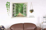False Window Scenery 3d Wall Sticker Home Decor Green Forest Wall Decal For Living Room Wallpaper