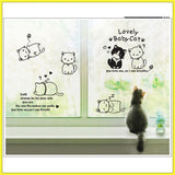 WALL STICKER LOVELY BABY CAT KUCING LOVE BLACK AY9048 WALL STICKER