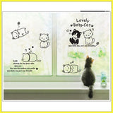 Wall Sticker English Letters Lovely Baby Cats Paper Home Decal Removable Wall Vinyl Living Room Bedroom PVC Art Picture Murals Waterproof DIY Stick for Adults Teems Kids Nursery Baby size 60x90 ay9048