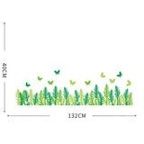Green leaves and butterflies wall decals for beautiful wall and staircase decoration