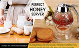 Honey Juice Syrup Dispenser Pot Jar For Kitchen Bee Drip Storage