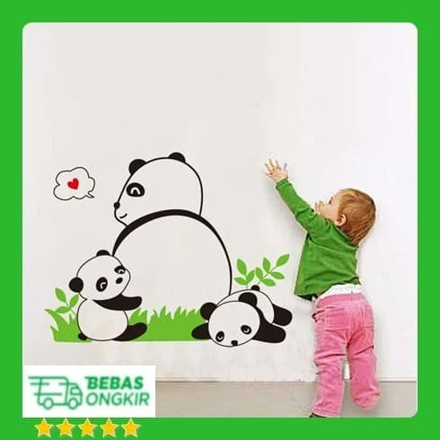 Jm8317 Panda Happy baby Pattern Removable Wall Stickers Decal Kids Home Decor USA
