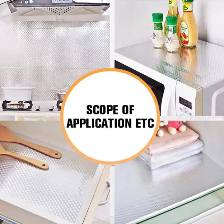 60×200cm (2meter) - Silver Foil Kitchen Oil Proof Waterproof Sticker Aluminum Foil Sheet Kitchen Stove Cabinet Stickers Self Adhesive Wallpapers