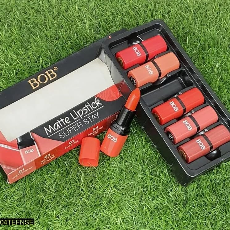 Pack of 6 Bob Super Stay Matte Lipstick Set | Best Quality Matte Lipsticks for Women (random shades)