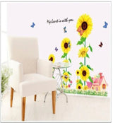 Short & Sweet: > Vibrant Sunflower & Butterfly Wall Sticker Set - DIY Home Decor  size 60x90  mj9001