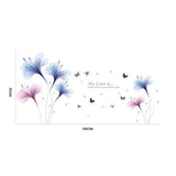 METH FLOWER SHABBY WALL STIKER  Kids Room Bedroom TV Background Decoration WallStickers XL8262 Size: 60X90