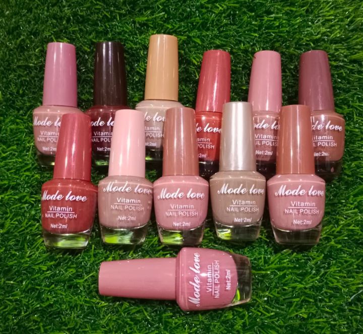Pack of 12 Nude Permanent Nail Polish Light Amazing Colors Series