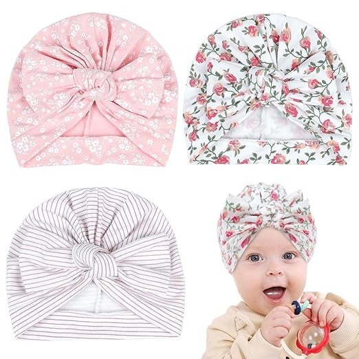 Rendum Color Floral Velour Baby Turban Hat