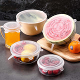 Silicone Stretch Lids | Pack of 6 | Reusable Bowl Covers | Multi?Size Food Savers | Random Colour