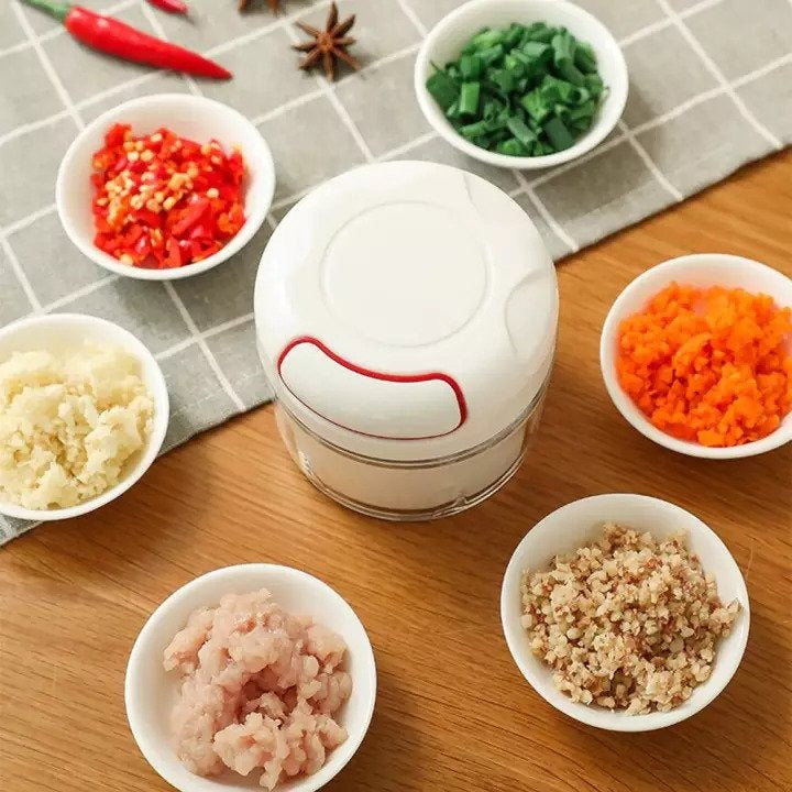 Mini Speedy Chopper | Manual Hand Pull | Garlic Slicer | For Vegetables, Fruits & Meat | High?Quality Kitchen Tool