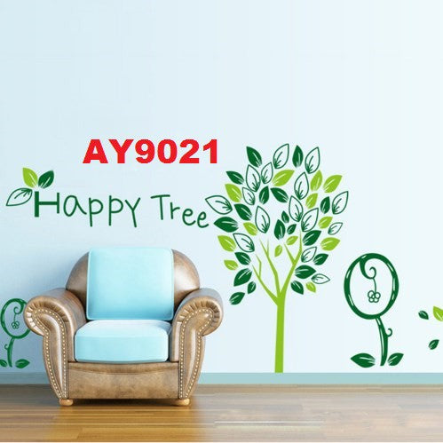 Removable paper wall decor vinyl sticker for kids room home decals happy tree sticker AY9021