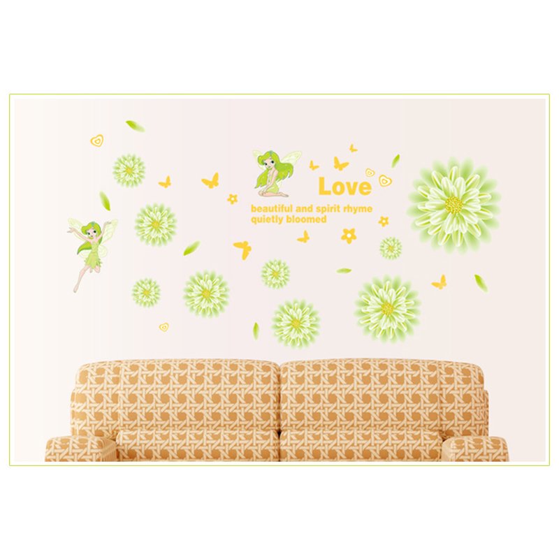 Flower Wall Sticker Creative Adhesive Letter Flower Wall Decal Wall Art Sticker size  45x60cm am6004ab