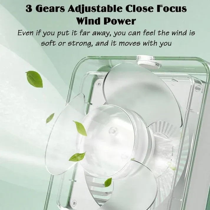 Portable Desktop Air Conditioner USB Mini Air Cooler Fan Water Cooling Fan with 3 Speed Spray Humidifier Purifier for Car Home Rechargeable