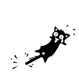 Cartoon Cat Tail Caught Wall Sticker Carved For Home Decor Mural Door Bathroom Glass Windows Decoration Funny Car Decals size 25x50cm Nc1040