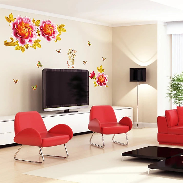 SK9334 Dahlia Flower Wall Decal size 60x90