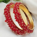 Fancy Pearls Design Bangles Set for Girls/Women