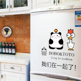 【WEJA】Cartoon BOBO and TOTO wall stickers Living room bedroom door and window decoration decals wall stickers for kids rooms size 30x45 AY1077