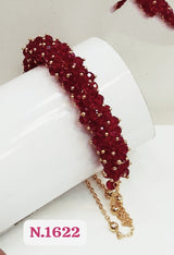 Adjustable New Design Gold Plated Stainless Steel Handcrafted Crystal Beaded StrandBracelet Women's Gifts