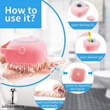 Silicone Bath Body Brush | Exfoliating Scrub with Soap Dispenser | Ultra Soft Shower Sponge & Massager | Random Colour