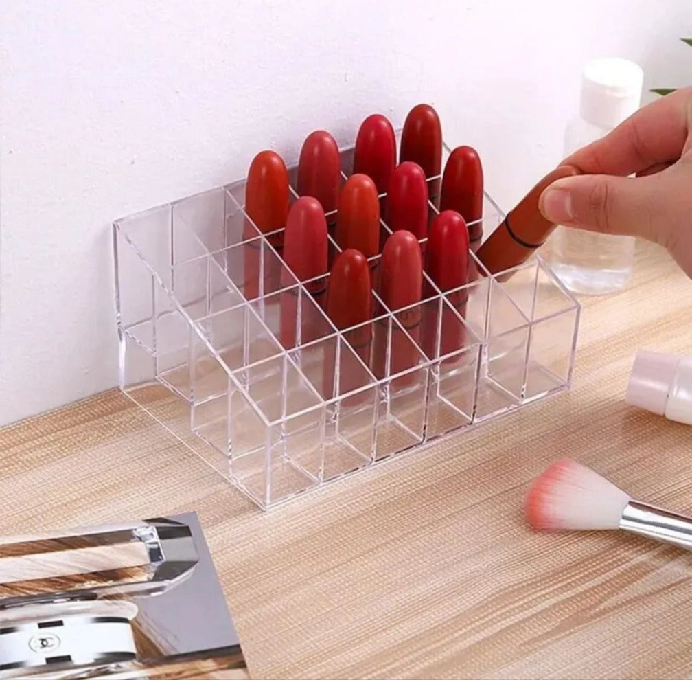 24 Grid Makeup Organizer Storage Box Cosmetic Box Lipstick Jewelry Box Case Holder Display Stand make up organizer