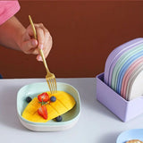 10Pcs Multi-function Spit Bone Plate Set Household Food Grade Plastic Elliptical Plate Set