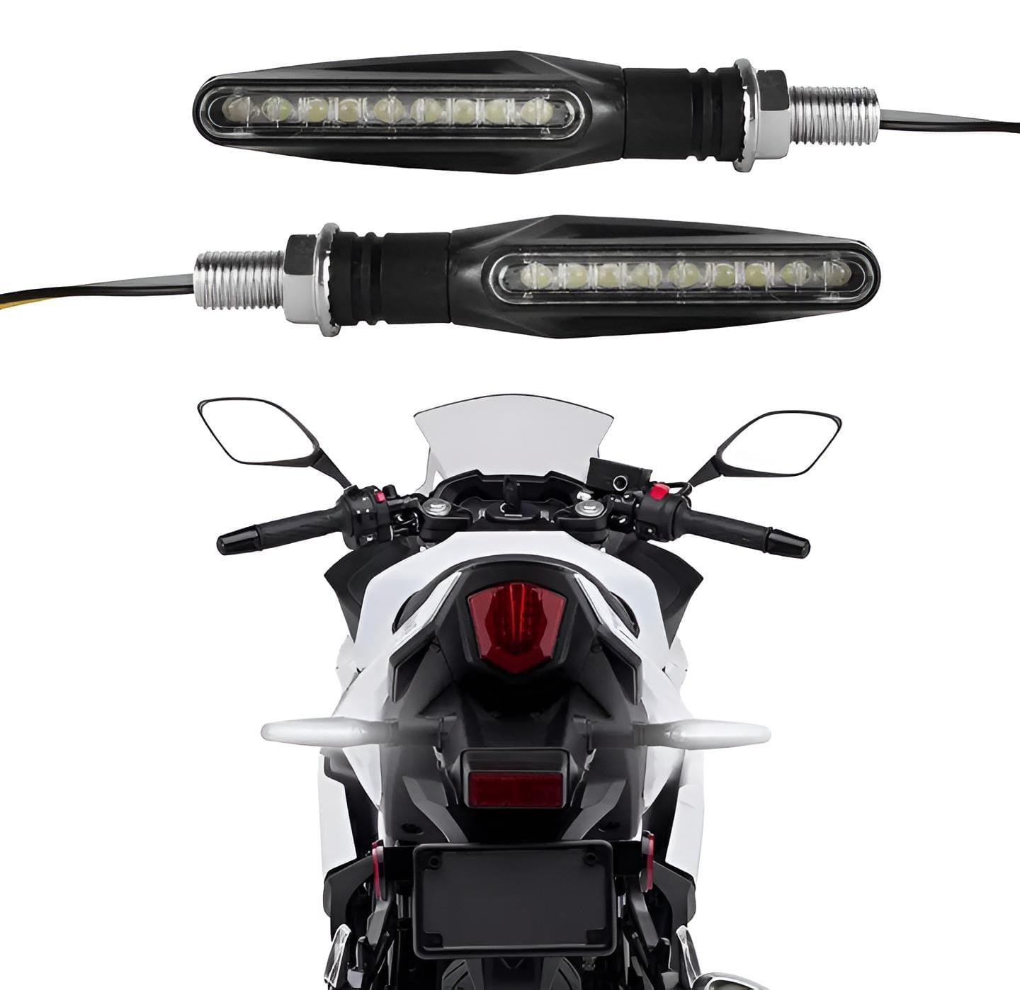 Pack of 2 pair(4pcs) - Audi Flow Style Led Motorcycle Turn Signals Indicator Amber Light