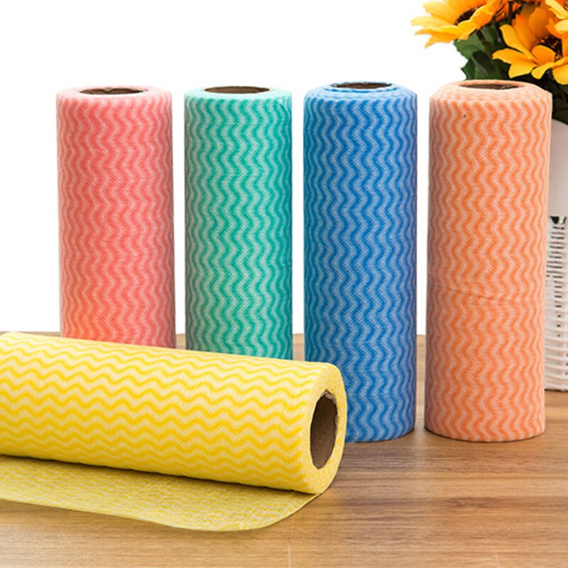 50 Sheet Roll Disposable Tissue Towel Paper Kitchen Cleaning Wipes (Random Color) - Pack of 1