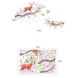 JM7357 Branch Sika Deer Removable Wall Sticker