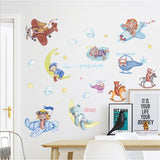 METH HM71012 CUTE BEAR SLEEP N PLANE GOODNIGHT WALLSTICKER WALL STIKER