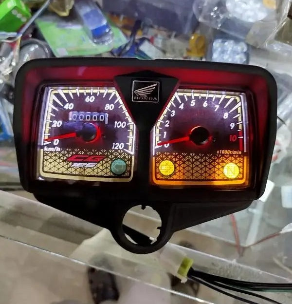 Speedometer for CG 125 Motorcycle | Honda 125cc Bikes With Meter Colour Lights (Complete meter with box)