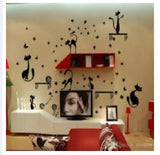 Can remove wall stickers TV background cabinet decorative cartoon black cats wall stickers waterproof arts wall mural decals