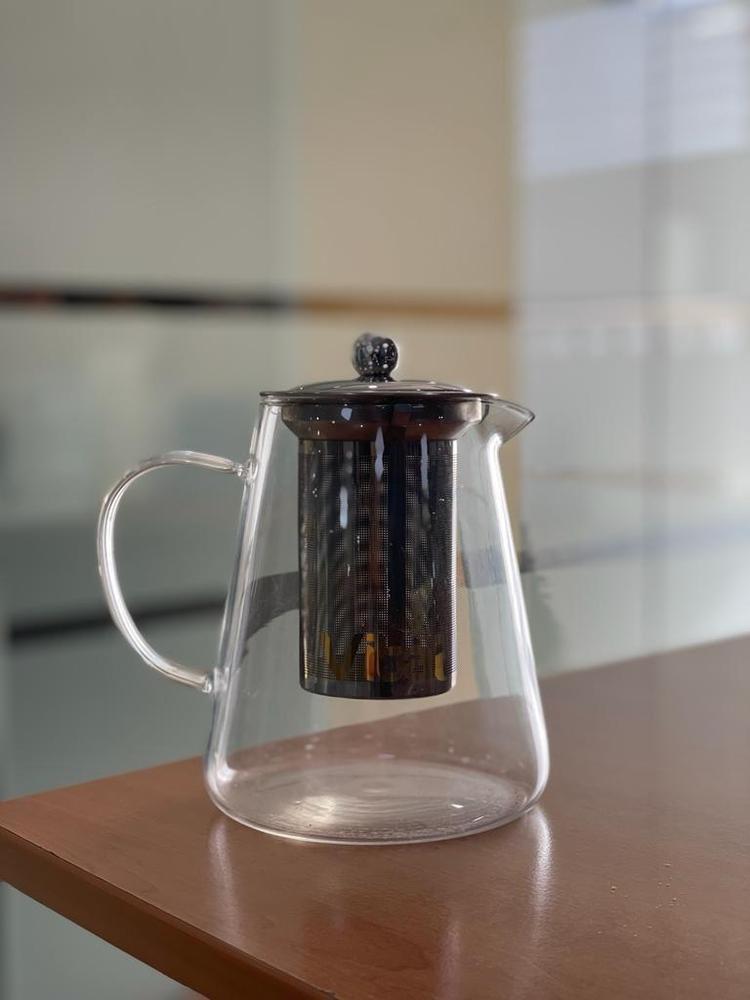 Infuser Glass Tea Jug with Stainless Steel Filter – Premium Hot & Cold Brewer for Tea, Detox Water & Herbal Drinks