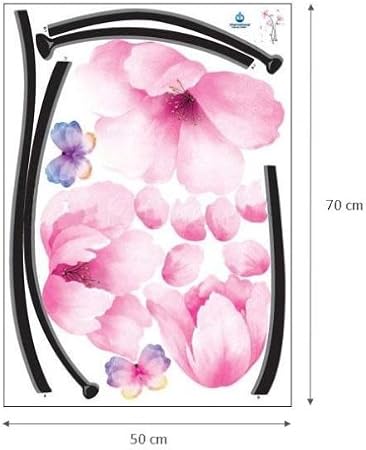Ambiance-Live Wall decal pink flowers and butterflies size 58x33 tc927