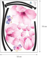 Ambiance-Live Wall decal pink flowers and butterflies size 58x33 tc927
