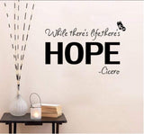 Hope Motivation Wall Sticker While There is Life There is Hope Wall Decal Living Room Bedroom Office Wallpaper Decor Mural size 50x70 dzr2021