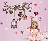 Simple Warm Pink Birdcage Removable Wall Sticker Ay7102