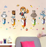 Animal World Sticker Cute Cartoon Room Nursery Children Room Stickers es size 60x90  xh9303