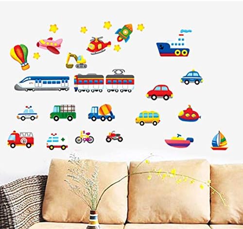 Cute Cartoon Car Removable Waterproof Wall Sticker size 30x60cm