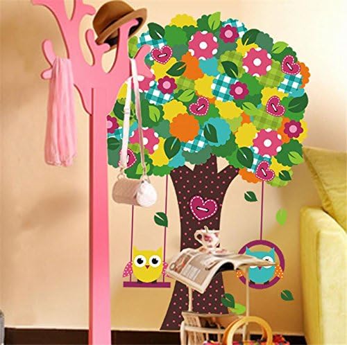 Lovely Owlets Swinging Tree Wall Sticker Zy1015