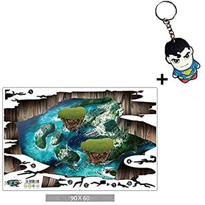 XL8308 3D Symphony Island Wall Stickers For Kids Rooms Bedroom Living Room Ceiling Floor Home Decor Children Wall Decals