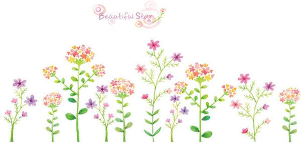 Sk9053 Small Flowers Kick Line Wall Sticker