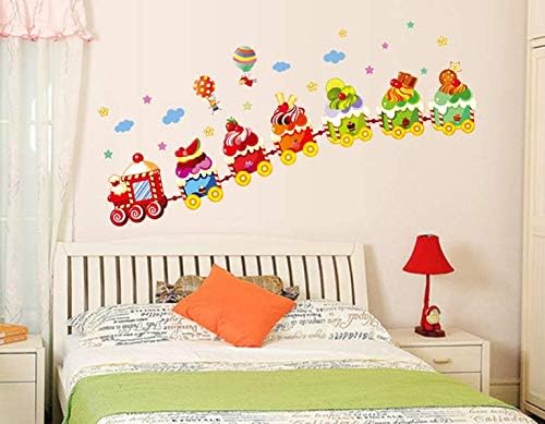 Ice Cream Train Cartoon Wall Sticker Home Decal Home Decoration Wallpaper Kids Rooms Wall size 50x70  am7003