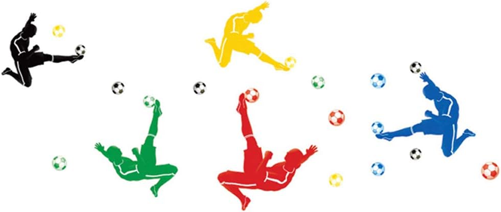 Playing Football Wall Decal Home Sticker House Decoration WallPaper Removable Living Dinning Room Bedroom Kitchen Art Picture Murals DIY Stick Girls Boys kids Nursery Baby Playroom Decoration by fashionbeautybuy1 size 60x90 nc029