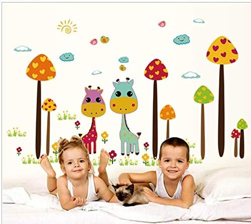 Cartoon lovely Animals Wall Stickers For Kids Rooms Boys Girls Children Bedroom Home Decor mm size 50x70 am7091