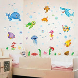 Undersea World Fish Removable Waterproof Wall Sticker For Kids Nursery Baby Room size 50x70 xls7206