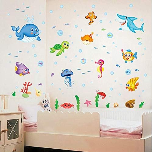 Undersea World Fish Removable Waterproof Wall Sticker For Kids Nursery Baby Room size 50x70 xls7206