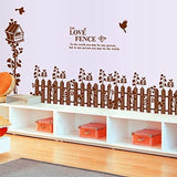 TYLOLMZ Brown Love Fence Birdcage Wall Sticker DM690036