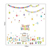 Balloon Cake Birthday Party Vinyl Wall Decal PVC Home Sticker House Paper Decoration Wallpaper Living Room Bedroom Kitchen Art Picture DIY Murals Girls Boys Kids Nursery Baby Playroom Decor size 60x90 abq9704