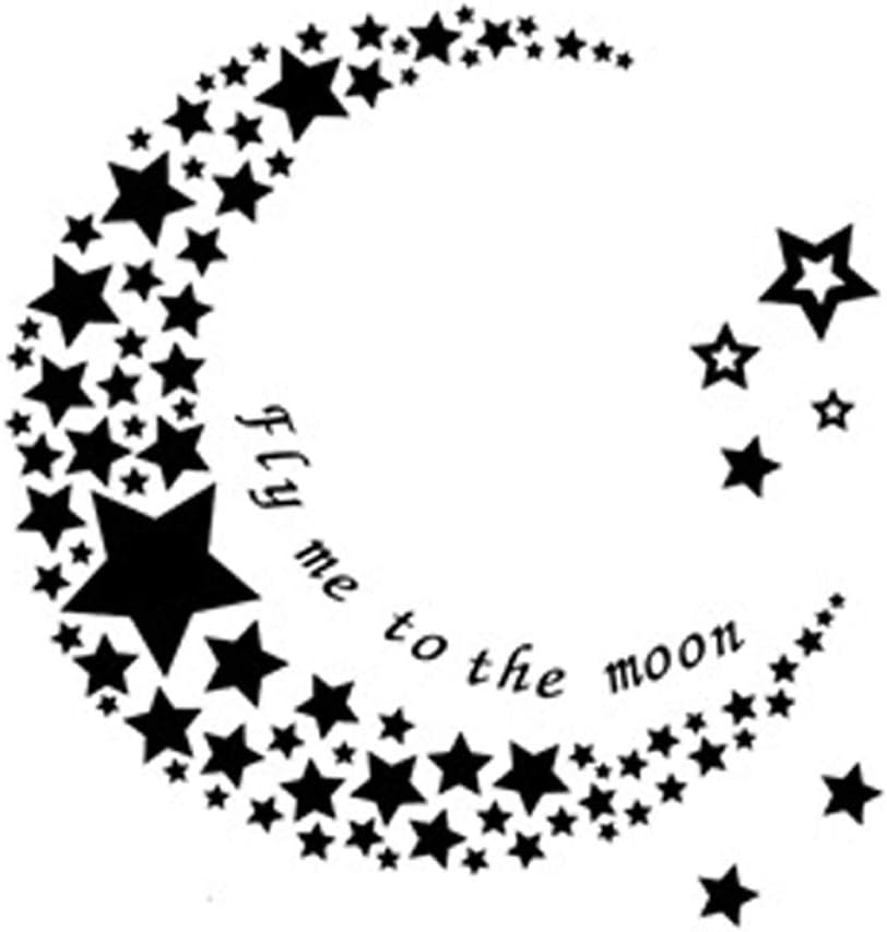 Gadgets Wrap Vinyl Moon and Stars Wall Pattern Moon DIY Star Wall Sticker size 50x70 xy6031